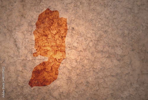 map of palestine on a old vintage crack paper background