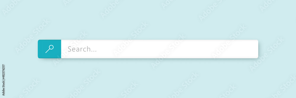 Vector realistic isolated search bar on the blue background.