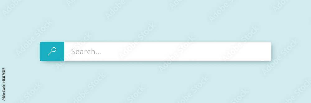 Vector realistic isolated search bar on the blue background. Vector realistic isolated search bar on the blue background.