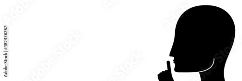 Vector isolated silence concept with copy space on the white background.