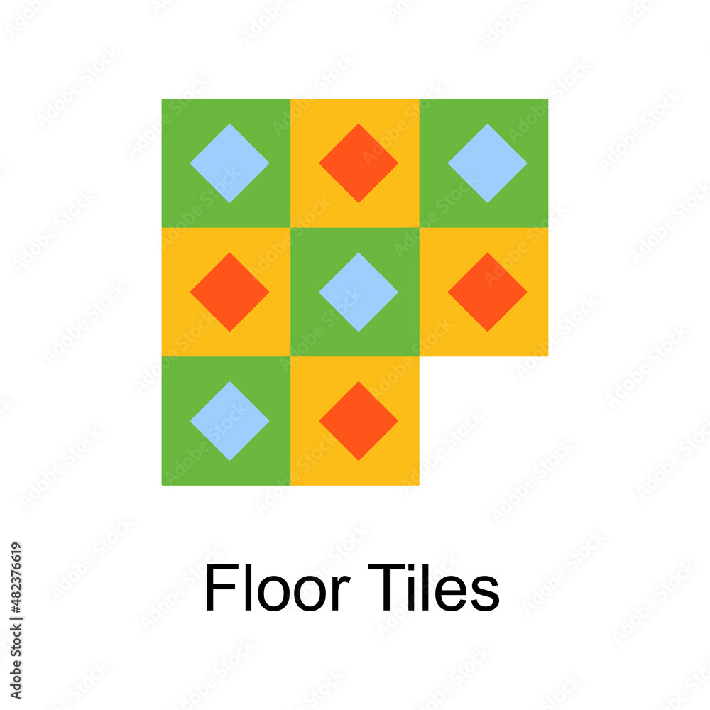 Floor Tiles vector Flat Icon Design illustration. Home Improvements Symbol on White background EPS 10 File Floor Tiles vector Flat Icon Design illustration. Home Improvements Symbol on White background EPS 10 File