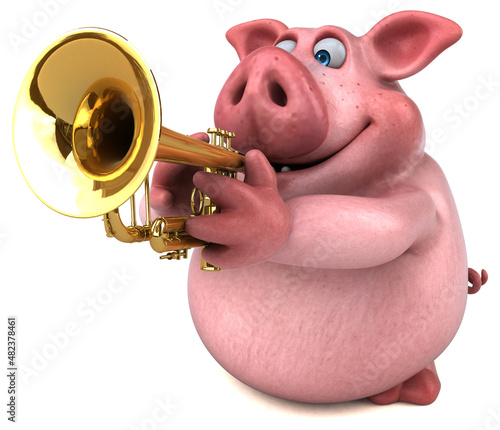 Fun pig - 3D Illustration