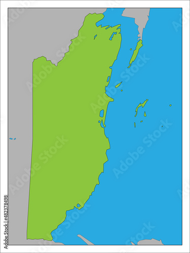 ベリーズの地図です。