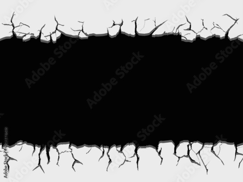 Black hole with cracks or broken wall.