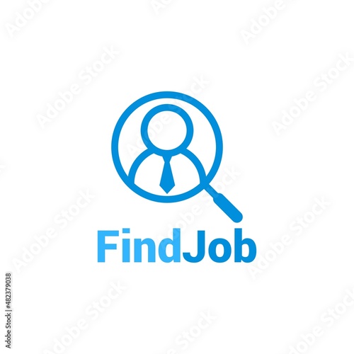 Find job magnifier search logo icon vector