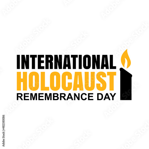 International holocaust remembrance day 27 january, Yellow Star of David holocaust logo stock illustration design