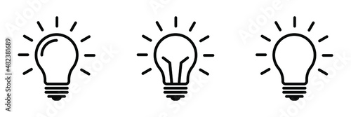 The light bulb icon vector, full of ideas and creative thinking, analytical thinking for processing. Outline symbol illustration.