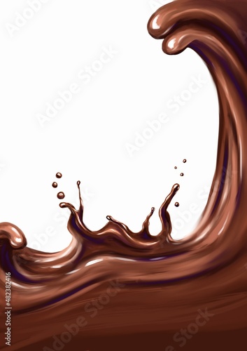 chocolate wave dripping illustration 