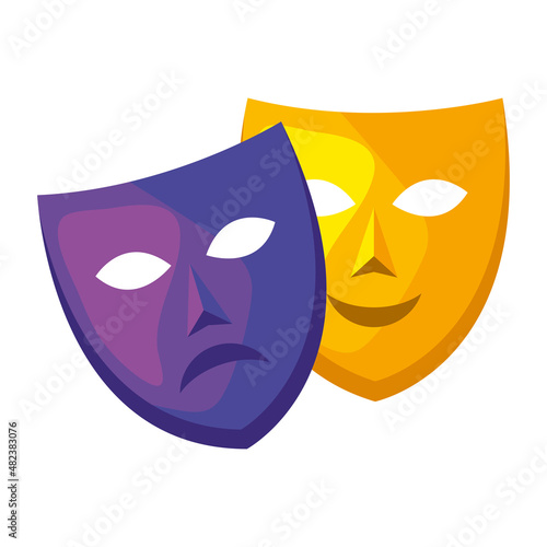 sad and happy masks