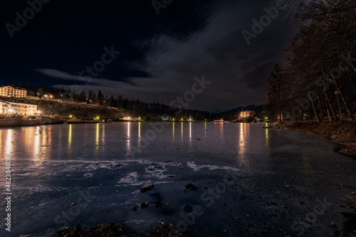 night view of the river photo