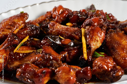 Caramelised chicken wings, asian recipe