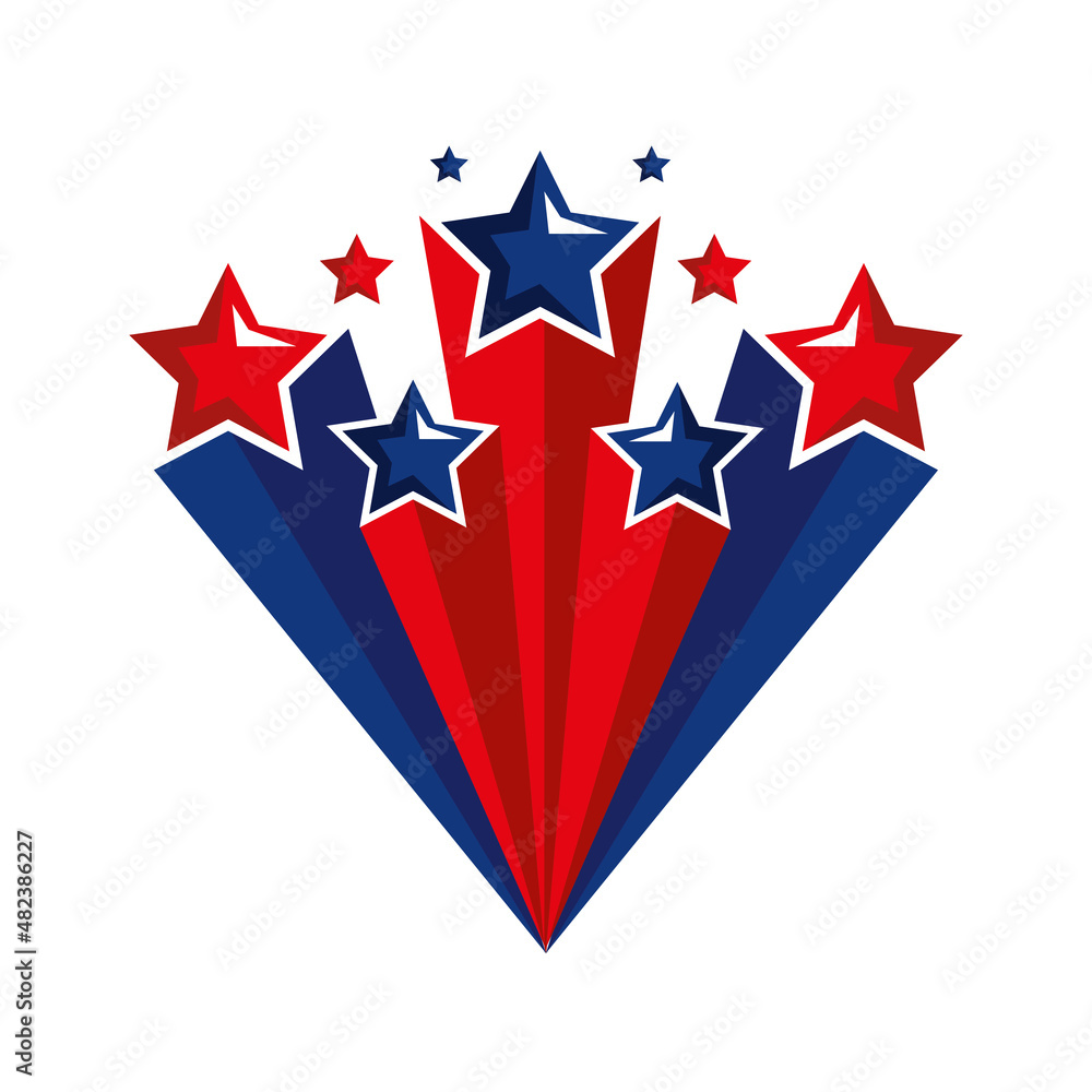 Fototapeta premium blue and red stars