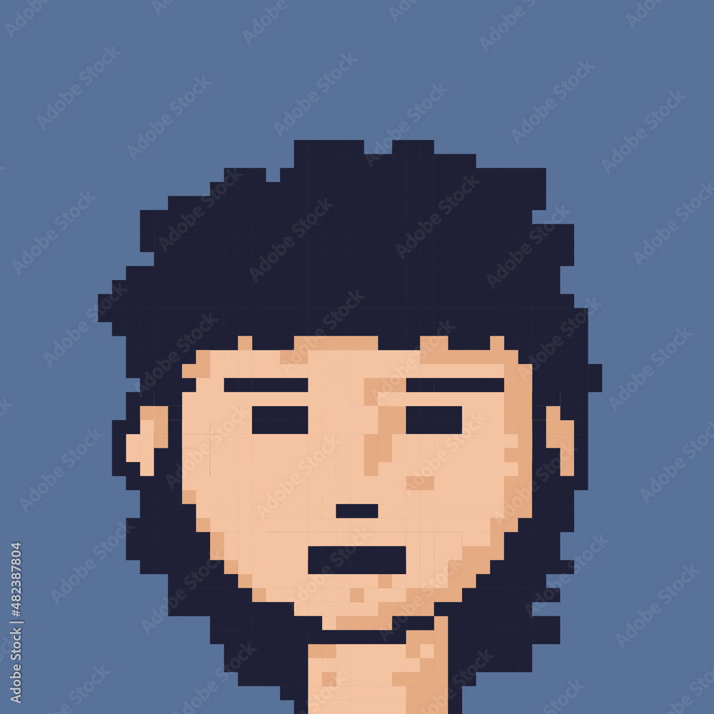 Obraz premium Male character pixel image for nft project