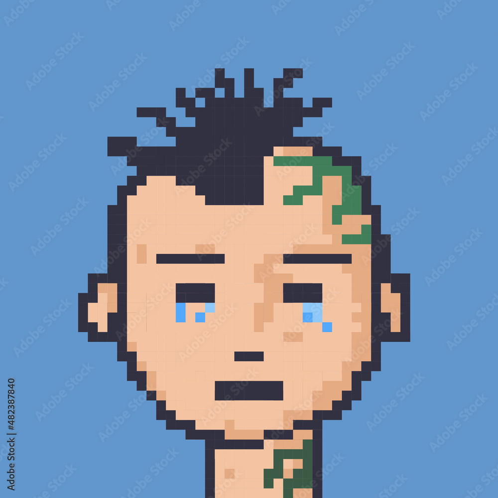Obraz premium Male character pixel image for nft project
