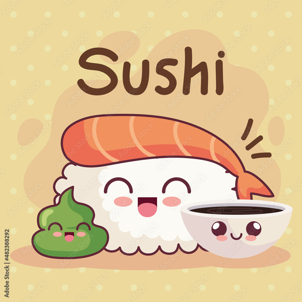 Fotografie sushi kawaii and coffee