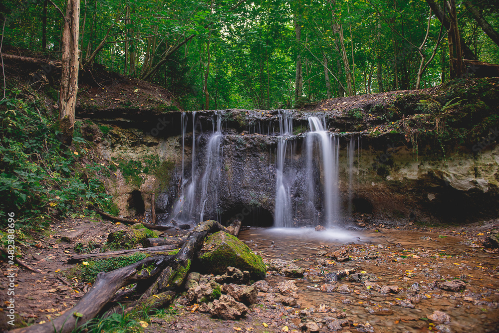 Obraz premium Small waterfall dauda in Gauja national park,Latvia