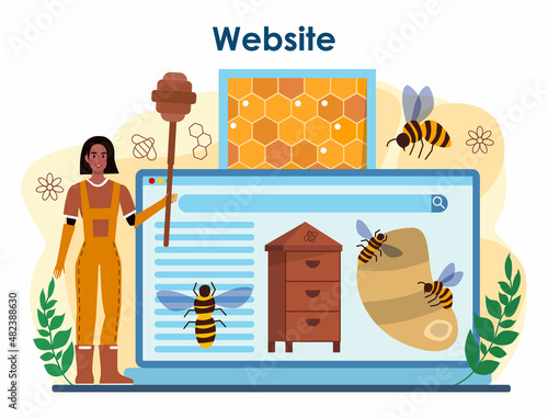 Hiver or beekeeper online service or platform. Apiculture farmer