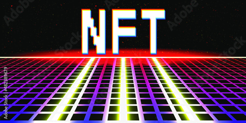 Nft . Modern crypto art background . Vector design logo . Abstract contemporary art . 