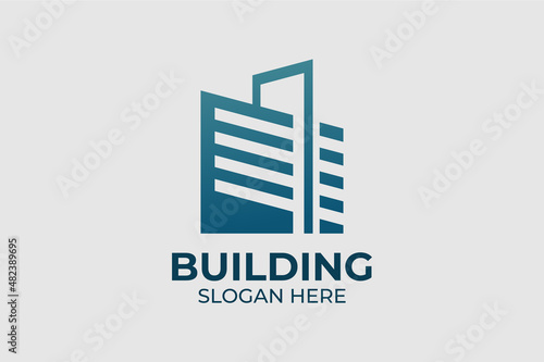 simple and minimalist building logo set