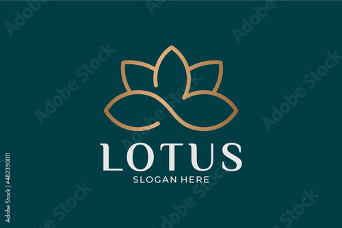 simple and modern lotus flower logo set