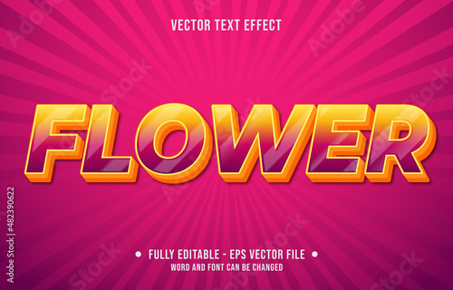 Editable text effect spring season modern style flower word shiny background
