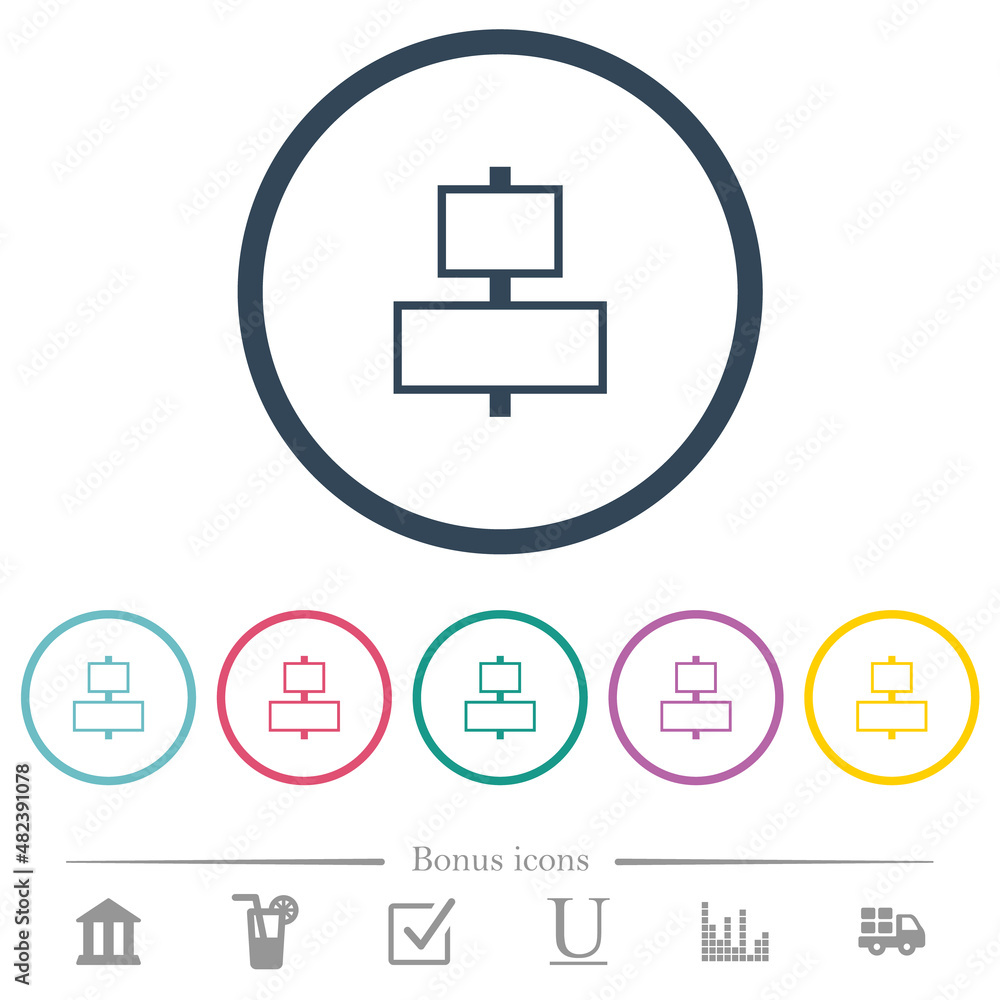 Align to center outline flat color icons in round outlines Align to center outline flat color icons in round outlines