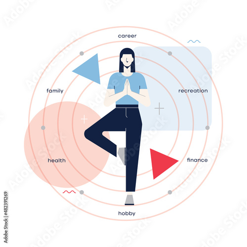 Work life balance concept. Career and personal life on a scales