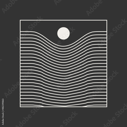 Trendy abstract aesthetic creative minimalist artistic geometric composition