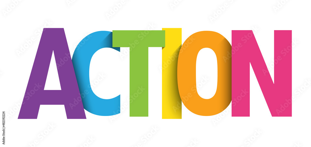 ACTION colorful vector typography banner