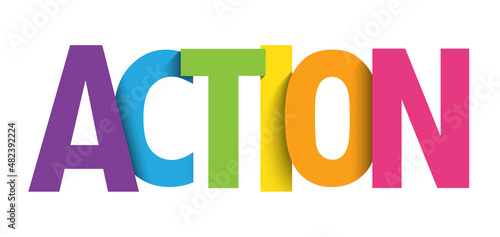 ACTION colorful vector typography banner