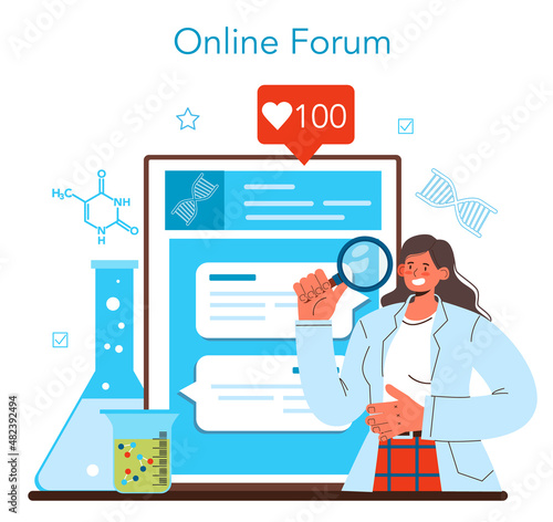Bioengineering online service or platform. Biotechnology, gene therapy