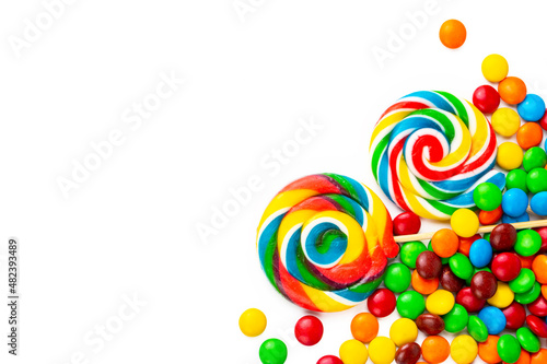 Colorful lollipops and diff...