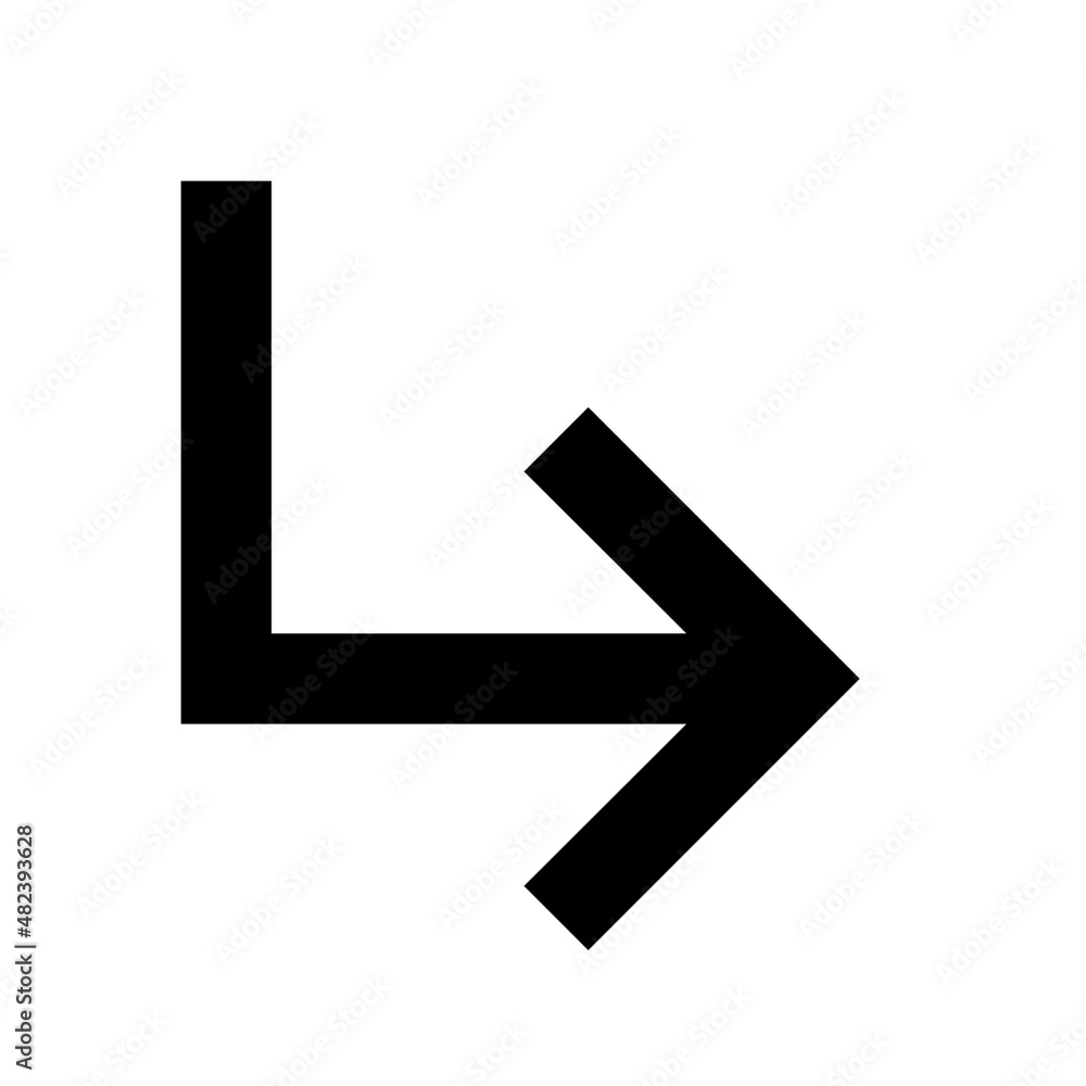 Subdirectory Arrow Right Icon, Subdirectory Arrow Right Vector, direction, move, navigation, next, right, subdirectory icon

