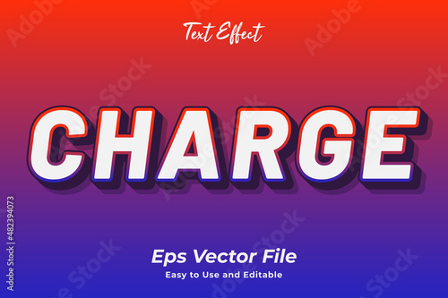 Charge text effect. editable and easy to use. premium vector