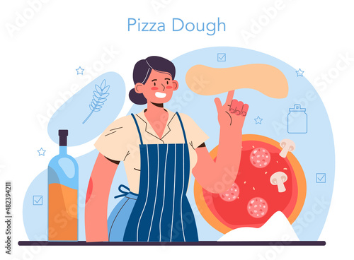 Dough products making. Baking industry, pastry baking process.