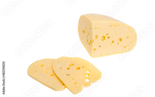 cheese with holes isolated