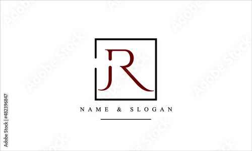 RJ, JR, R, J abstract letters logo monogram