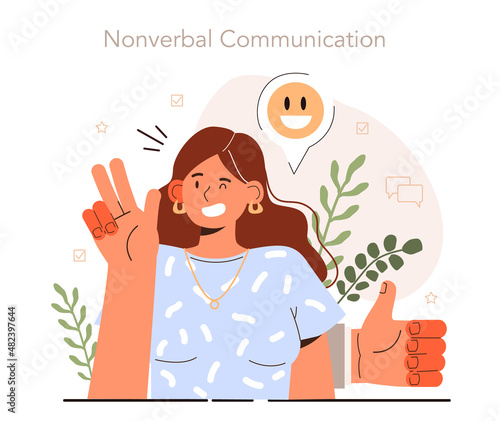 Soft skills concept. Business people or employee with nonverbal communication