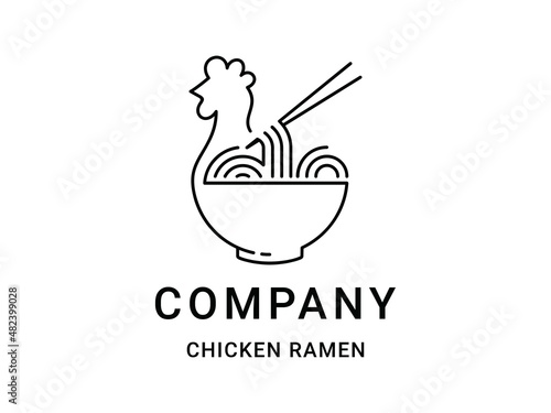 Chicken Ramen Food Minimalist Logo Template.ai