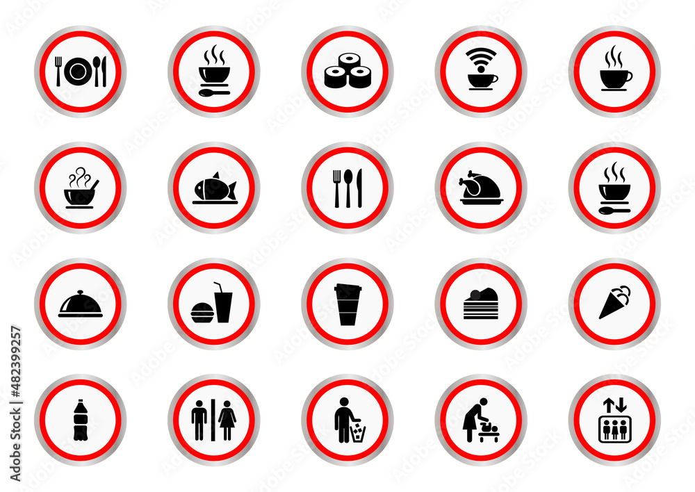 Food icons set, vector illustration Food icons set, vector illustration