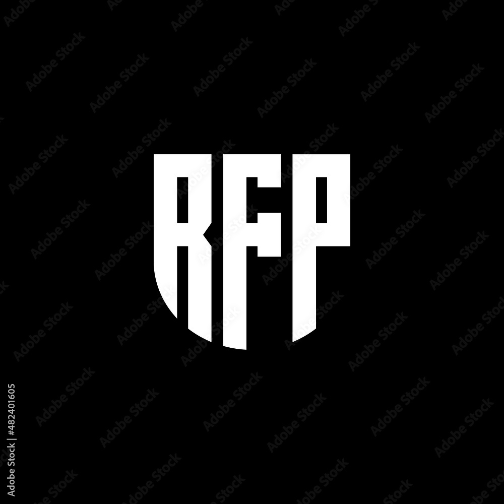 RFP letter logo design with black background in illustrator, vector ...