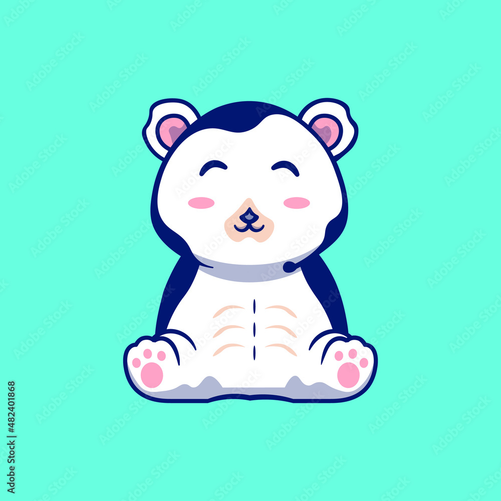 Cute bear cartoon vector icon illustration animal technology icon concept isolated vector flat cartoon style Cute bear cartoon vector icon illustration animal technology icon concept isolated vector flat cartoon style