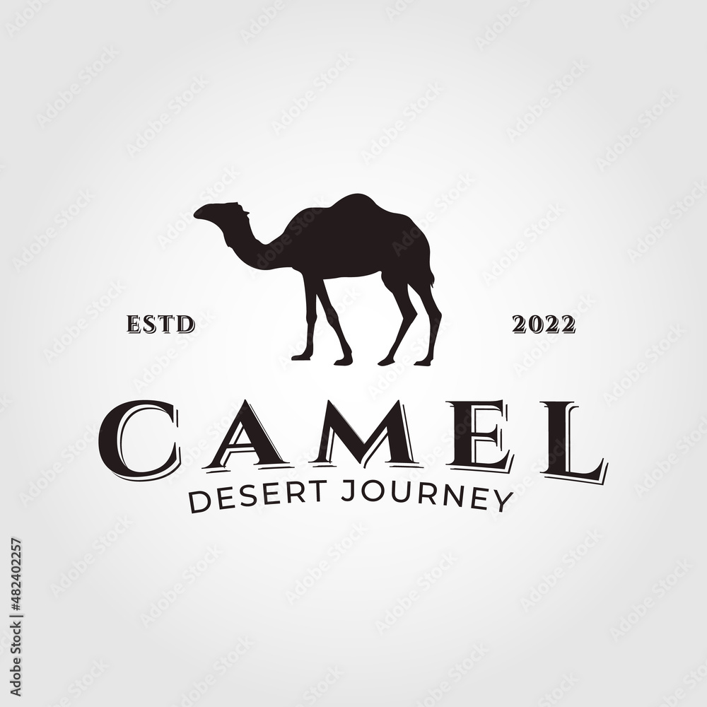 camel logo design template,vintage camel vector illustration