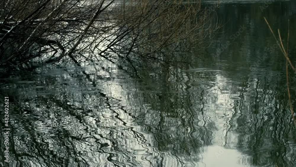 Slight fluctuation of the water surface. Slight fluctuation of the water surface.