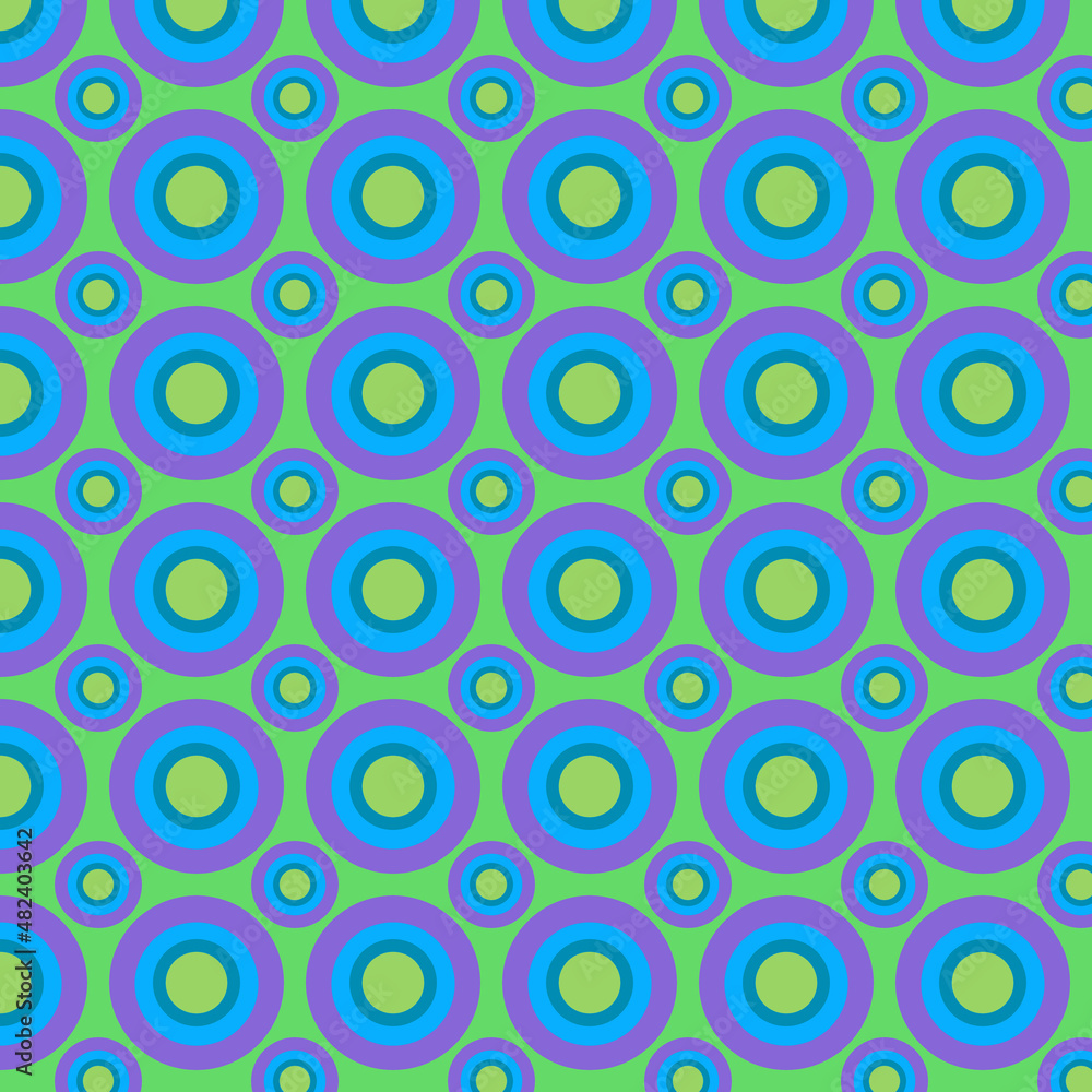 Large and small circles Bright colors Seamless geometrical pattern Retro Vintage design Large and small circles Bright colors Seamless geometrical pattern Retro Vintage design