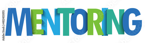 MENTORING colorful vector typography banner