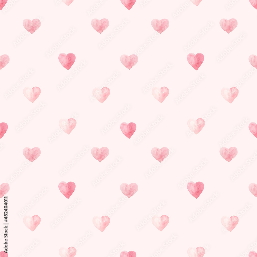Boho hearts watercolor seamless pattern. Valentine's day background. Love digital paper. Boho hearts watercolor seamless pattern. Valentine's day background. Love digital paper.