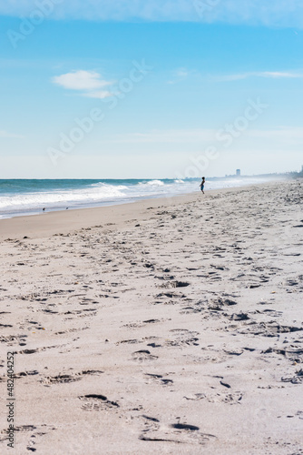 Beautiful picture with the view of Melbourne Beach in Florida with Gull birds