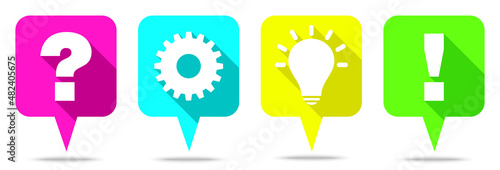 Sprechblasen Frage Arbeit Idee Und Antwort Neon