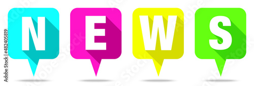 Sprechblasen „News“ Neon